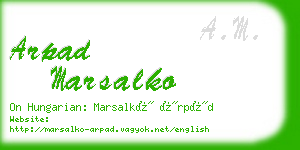 arpad marsalko business card